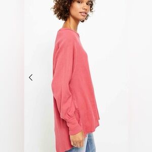 Free People We The Free Amelia Long Sleeve Top High Low 100% cotton size M